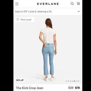 Everlane The Kick Crop Jean in Light Blue Wash